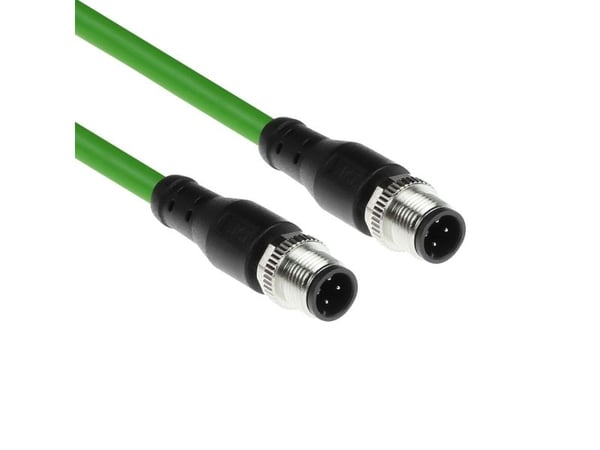 ACT Industrial sensorkabel M12D 4-pin han til M12D 4-pin han 3,00 m Superflex Xtreme TPE skærmet (SC4461)