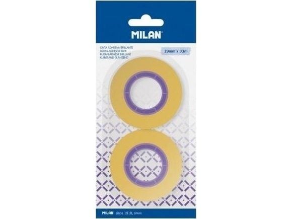 Gjennomsiktig tape 19mm x 33m 2 stk MILAN