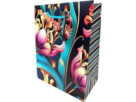 Fresh dekorativ gavepose matt 18x23x10 cm tulipaner GB23125