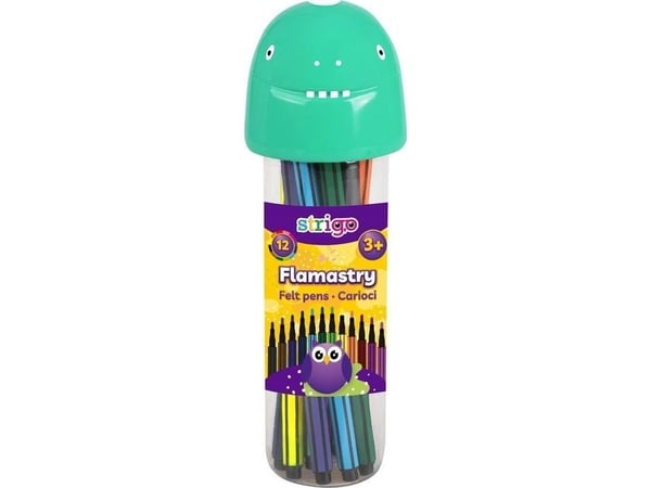 Dinosaur tusjer 12 farger STRIGO