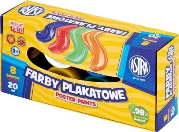Astra julistevärit 8 väriä x 20 ml STANDARD BOX (vakiopakkaus)