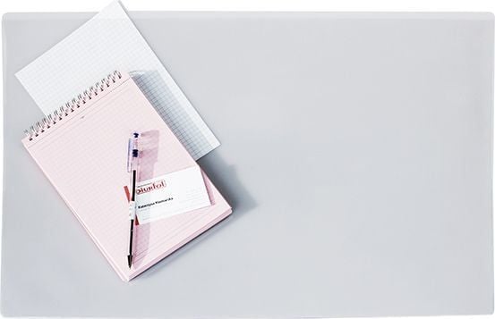 Transparent skrivebordsplate med lomme 38x58