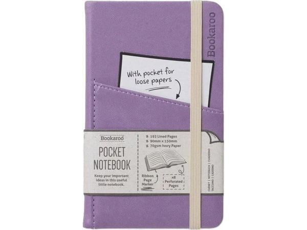 IF Bookaroo notatbok Journal Pocket A6 - Lys lilla
