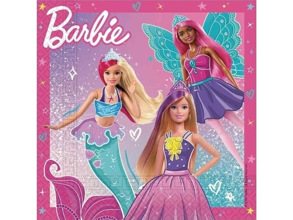 Barbie Fantasy paperiset lautasliinat 33x33cm 20kpl