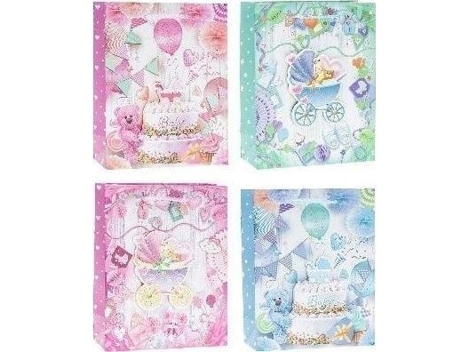 Pop-Up Bag 3D Birth 18x23x8cm mix ROZETTE