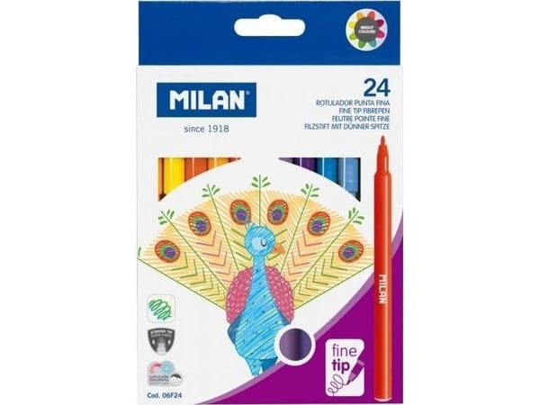 Hienokärkiset tussit 24 väriä MILAN