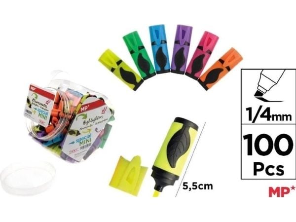 Pol-Mak fluorescerende markeringspenn mini 6 farger (100 stk)