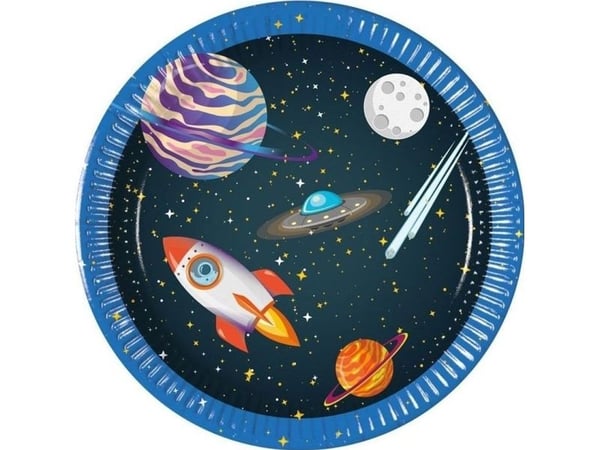 Rocket Space engångstallrikar i papper, 20 cm
