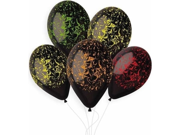 Premium Hel Marble ballonger svarte 33 cm 5 stk