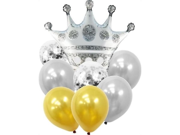 Falontech ballongsett Krone sølv 9 deler