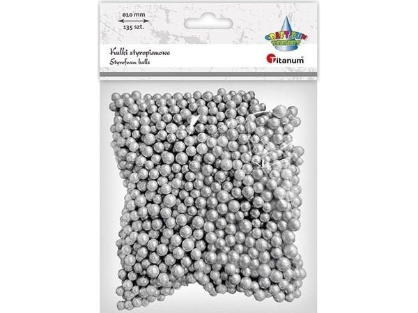 Paula kreative kuler av polystyren 5/7 mm – 135 stk., sølv