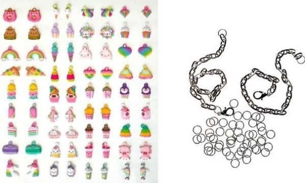 LeanToys DIY-armbånd med anheng PUFFY RAINBOW