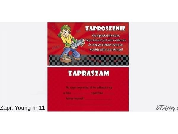 Stamp invitasjoner Young gutt mønster nr. 11 10 stk