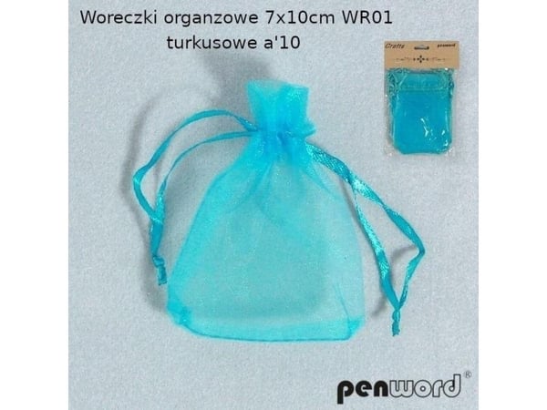 Penword organzaposer turkis 7x10 cm 10 stk