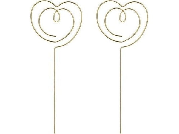 Party Deco topper hjerte gull 12x4,5 cm 2 stk