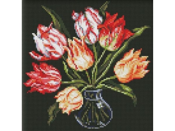 Idéyka diamantmosaikk uten ramme - Elegante tulipaner Idéyka diamantmosaikk uten ramme - Elegante tulipaner