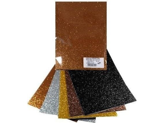 Skum mikrogummi glitter selvklebende 20x30cm 5 ar
