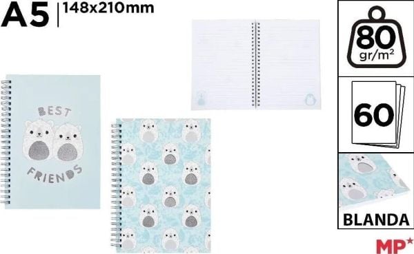 Panta Plast spiralnotatbok A5 Frosty 148x210 mm MIX