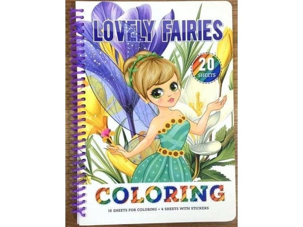 Färgläggningsbok A5 cirkel, 20 ark, Charming fairies