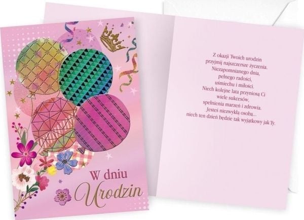 KUKARTKA Gratulasjonskort B6 bursdag