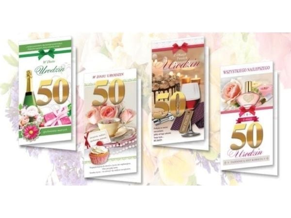 Top Graphic födelsedagskort Karnet DL De Lux 50 (10 st)