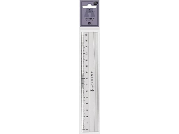 Muovinen viivoitin 15cm Academy