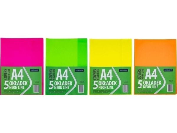 A4 neonlinje ikke-justerbar perm (5 stk.) ASTRA