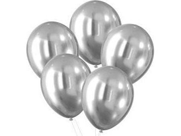 Arpex kromballonger sølv 30 cm 5-pk