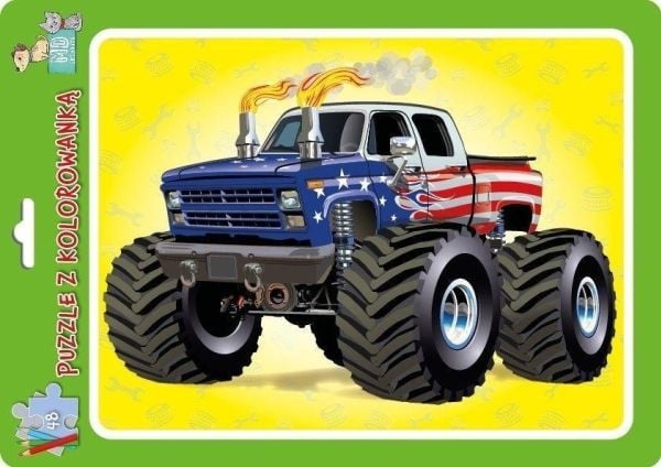 MD Creative Pussel med ram och målarbild Monster truck