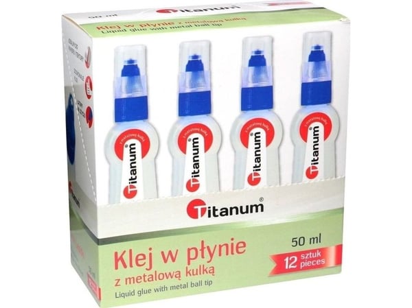 Titanum lim i flytende form med metallkule 50 ml (12 stk)