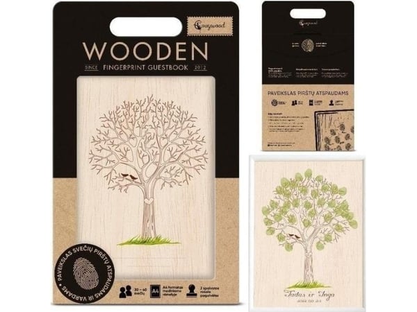 Cozywood bok for gjesteavtrykk fingeravtrykk Slub treliv