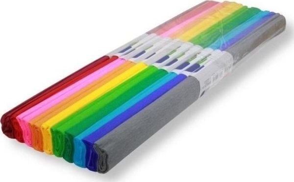 Gimboo krøllet papir i blandede farger 50×200 cm (10 stk)