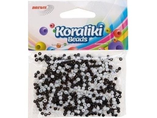 BREWIS Akrylperler til tråd hvit/svart 35 mm