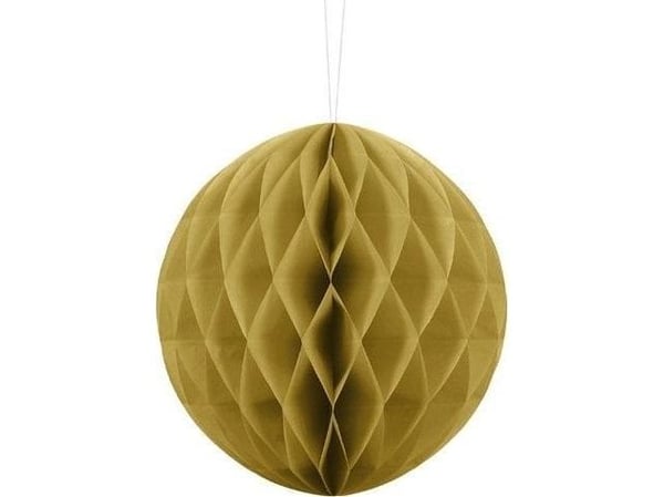 Gul pappersboll i väv, 20 cm