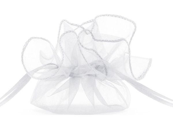 Party Deco organzapåsar vita 25 cm, 10 st