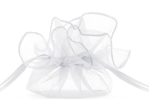 Hvide organza poser, 25 cm