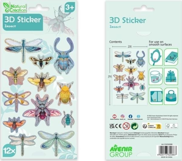 3D-klistremerker – insekter |