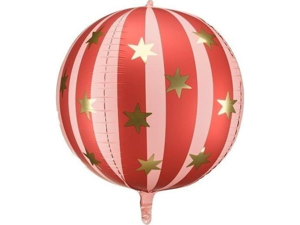 Folieballong ball i stjerner 75 cm rød