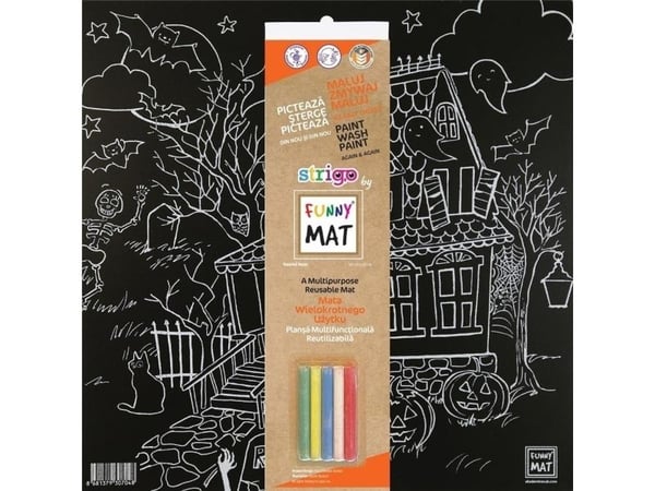 Sort matte + kritt Halloween Morsom matte STRIGO
