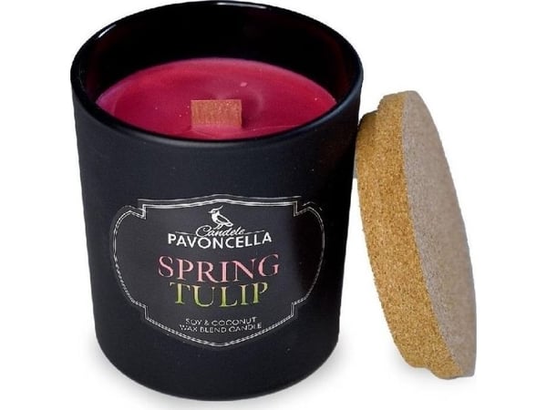 Spring Tulip soya lys svart 135g Spring Tulip soya lys svart 135g