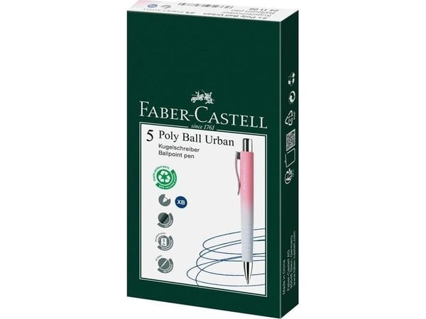 Poly Ball Urban XB Kulepenn (5stk) Rosa