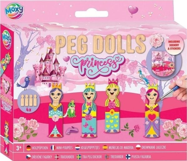 Prinsessa puinen maalaus nukke setti