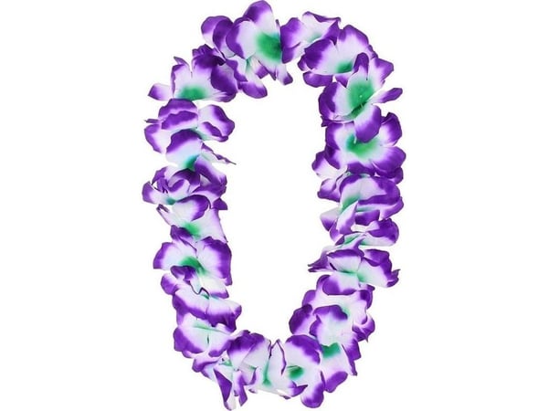 Havaijilainen kaulakoru violetti ja valkoinen Havaijilainen kaulakoru violetti ja valkoinen