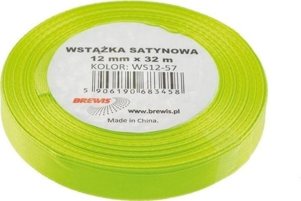 BREWIS satengbånd grønn neon 12mmx32m
