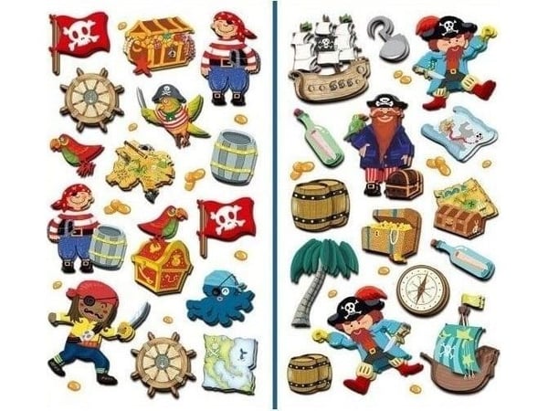 3D pirat klistremerker MIX