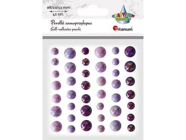 CreativeHobby selvklebende perler lilla 42 stk