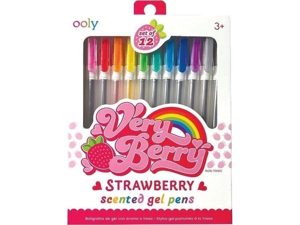 OOLY Very Berry, Gelépenn med hette, Sort, Blå, Brun, Cyan, Grønn, Grå, Lysegrønn, Oransje, Rosa, Lilla, Rød, Gult, Flerfarget, Fint, 0,7 mm, 12 st...