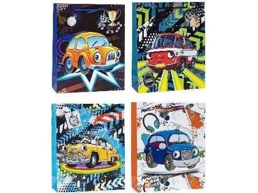 Rozette pop-up gavepose 3D bil 18x24x8 cm mix ROZETTE