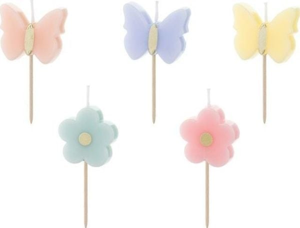 PartyDeco SCS-22, Stearinlys, Flerfarget, 5 stykker