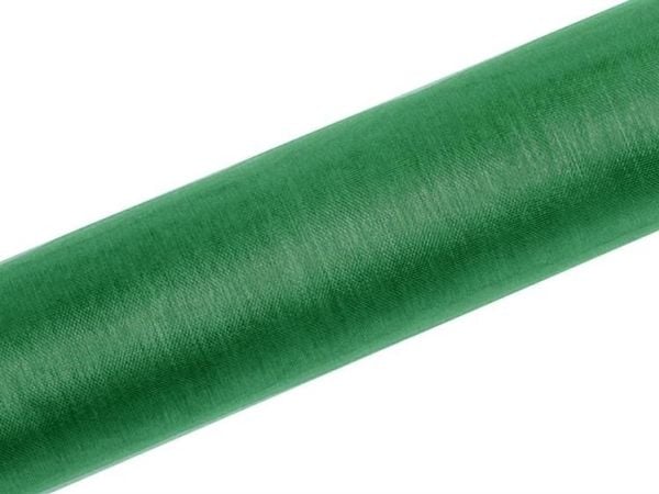 Party Deco organza ensfarget smaragdfarget, 0,16 x 9 m